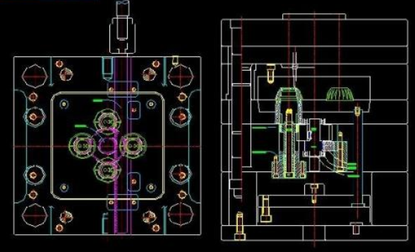Desenho 2D do sistema Deep Mold-Unscrew